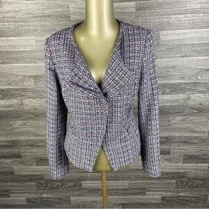 White House Black Market Lined Tweed Blazer Size 6